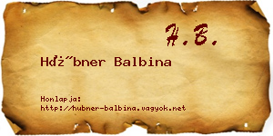 Hübner Balbina névjegykártya